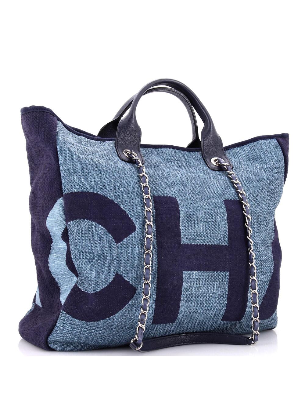 Chanel Deauville Logo Shopping Tote #343365C38B - Picture 2 of 6